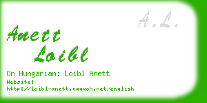 anett loibl business card